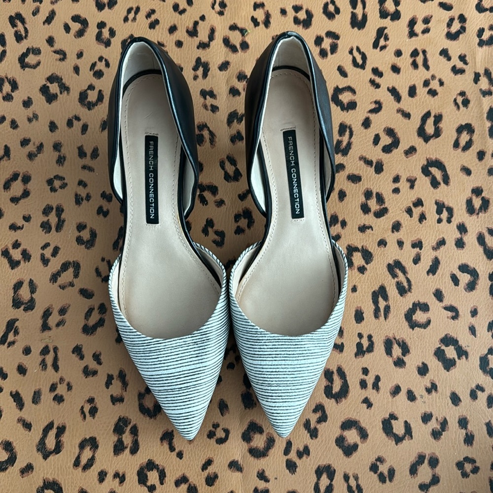French connection black and white heels